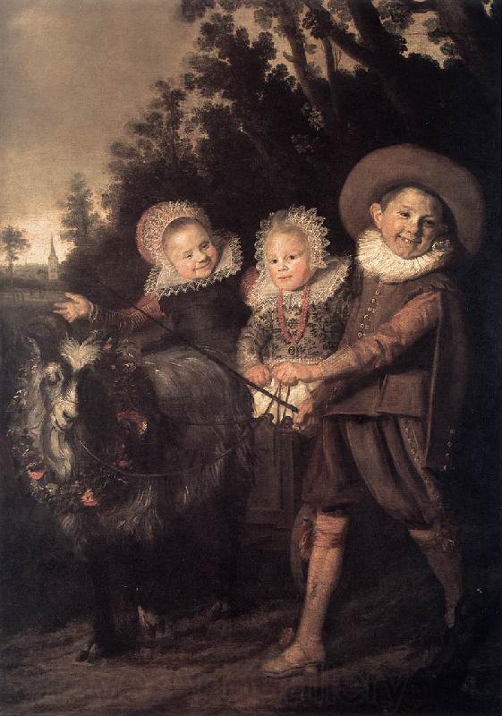HALS, Frans Three Children with a Goat Cart Spain oil painting art